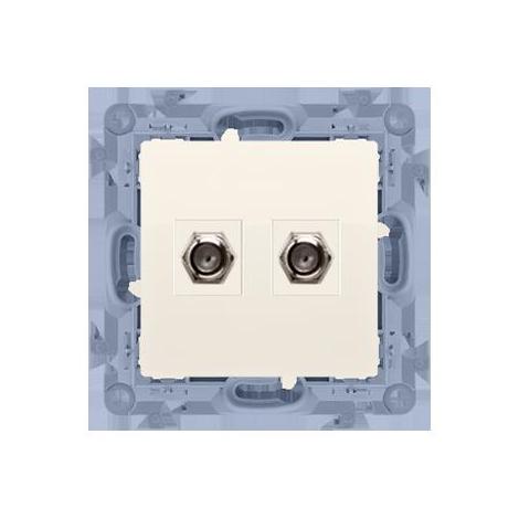 Kontakt-Simon 10 Gniazdo antenowe podwójne typu F kremowy