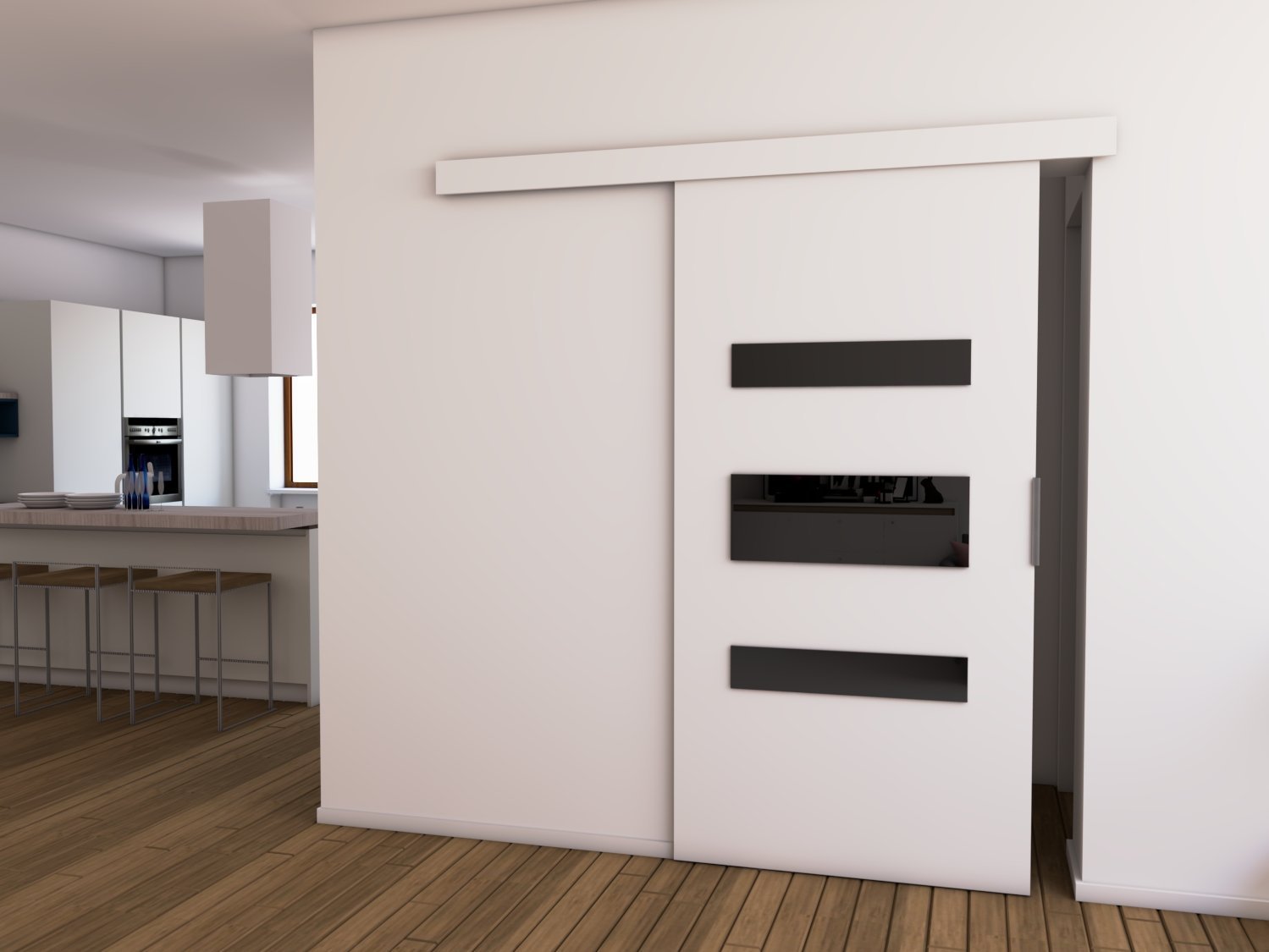 Drzwi Przesuwne Drzwi przesuwne D100 106x205 Białe