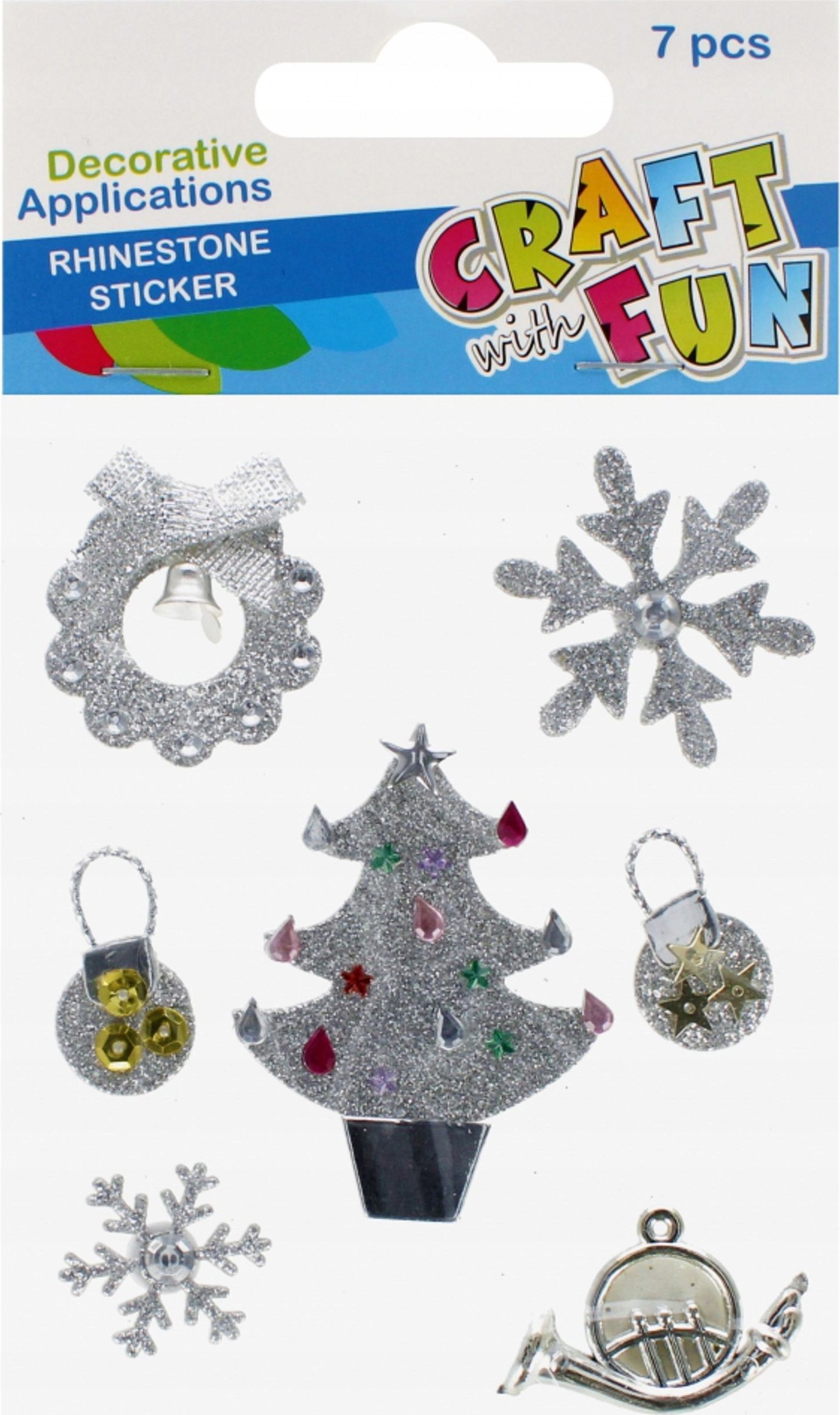 Craft with Fun OZDOBA BN NAKLEJKI 7SZT BROK SREB CF PBH 12/144