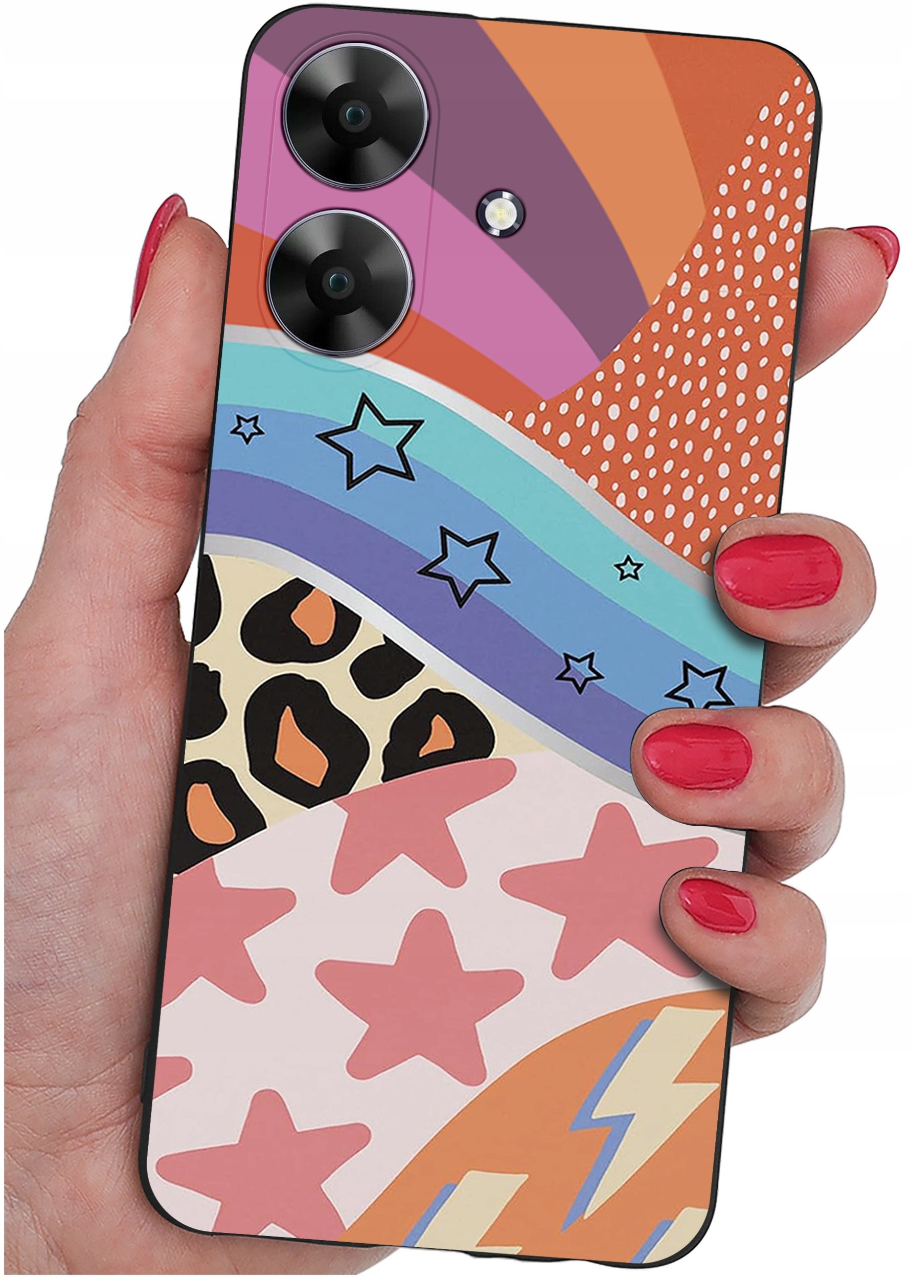 ETUI do Realme Note 60 CASE WZORY | SILIKONOWE MATT CASE + SZKŁO 9H