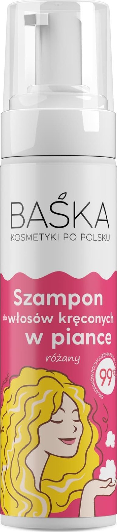 Solverx BAŚKA Szampon do włosów kręconych w piance - różany 200 ml