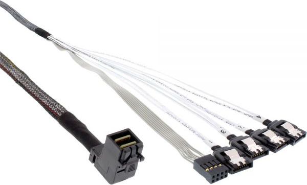 InLine SFF 8643 - SATA x4, 0.5m, Szary (27631A)