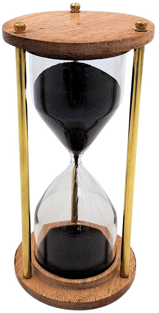 Giftdeco Klepsydra Mosiężno-Drewniana 5 minut Elegancka dekoracja retro NC3012V