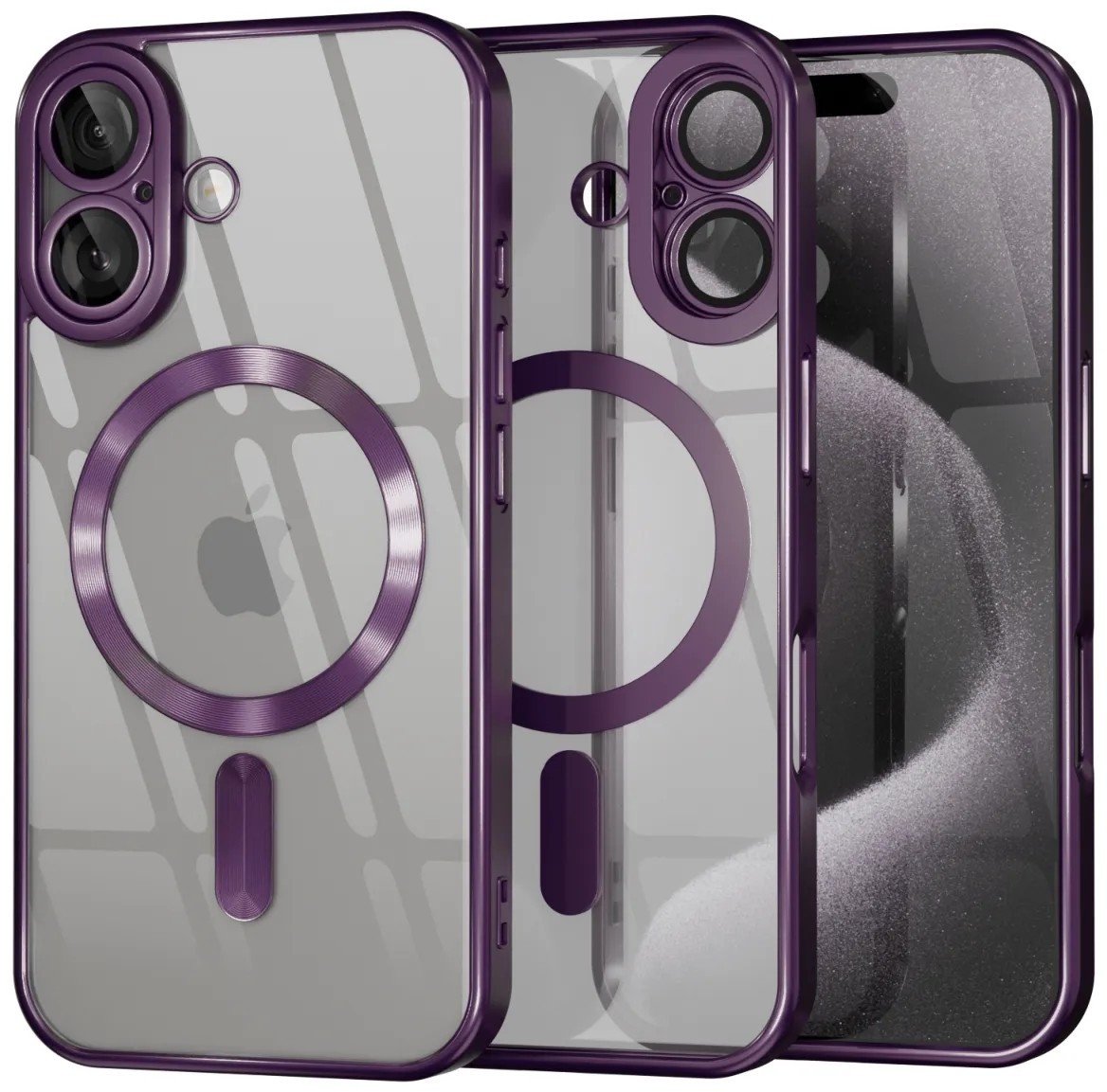 Etui Supero TPU Acrylic z MagSafe do iPhone 16, fioletowe