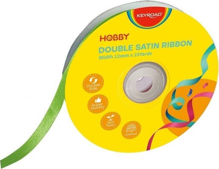 Wstążka podwójna satynowa zielona 12mmx22,86m