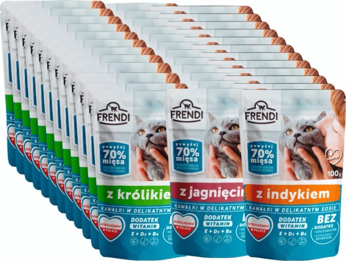 Frendi Frendi kawałki w delikatnym sosie mix smaków dla kota 36x100g