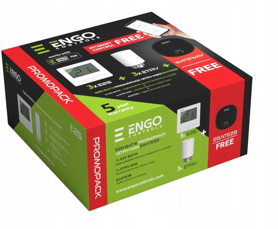 Engo E- zestaw promocyjny E25-BATW+ETRV-M30+EGATEZB (biały)