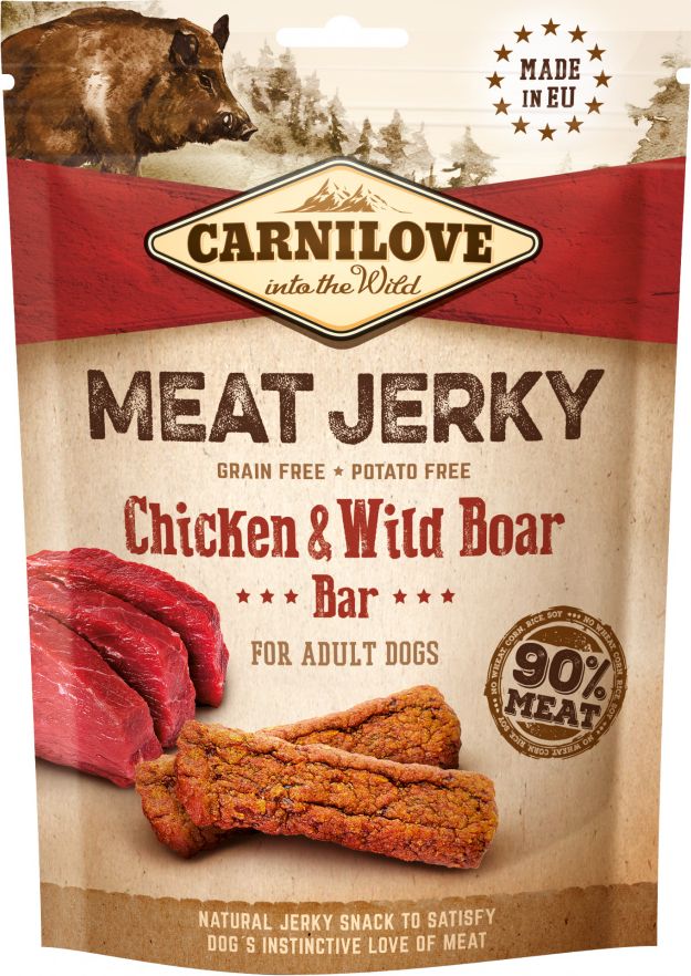 Brit Brit Carnilove Jerky Chicken & Wild Boar Bar Kurczak Dzik Przysmak Dla Psa 100 g