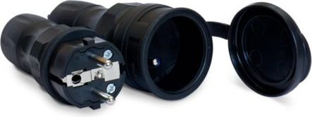KEL Zestaw EXTREM wtyczka + gniazdo 16A 2P+Z 250V IP54 czarny (ZWG-54)