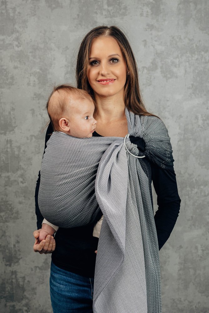 LennyLamb Chusta kółkowa LennyLamb - Jodełka Ombre Szary 1.8 m.