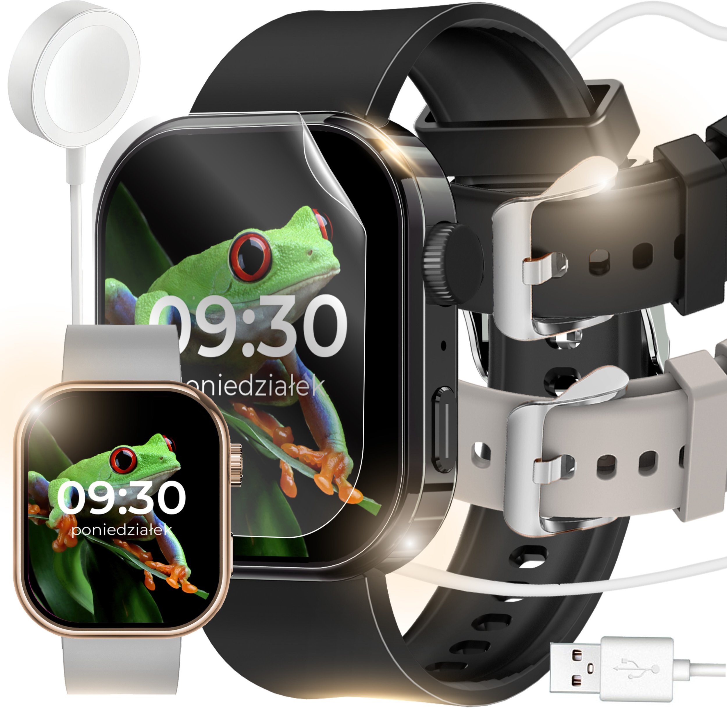 SMARTWATCH ZEGAREK DAMSKI MESKI POMIAR CUKRU EKG CIŚNIENIE ROZMOWY POLSKI