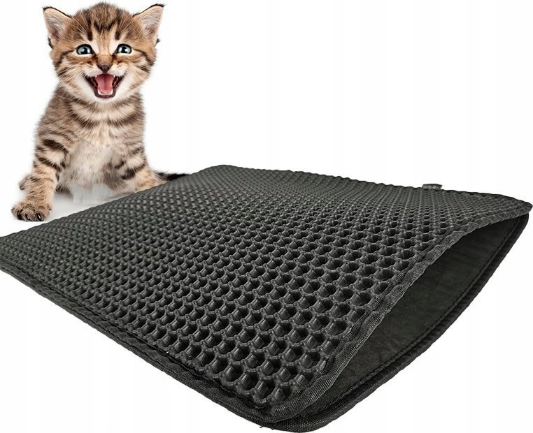 Diamentiq DIAMENTIQ Mata pod kuwetę dla kota wycieraczka Czarny prostokąt 45x60