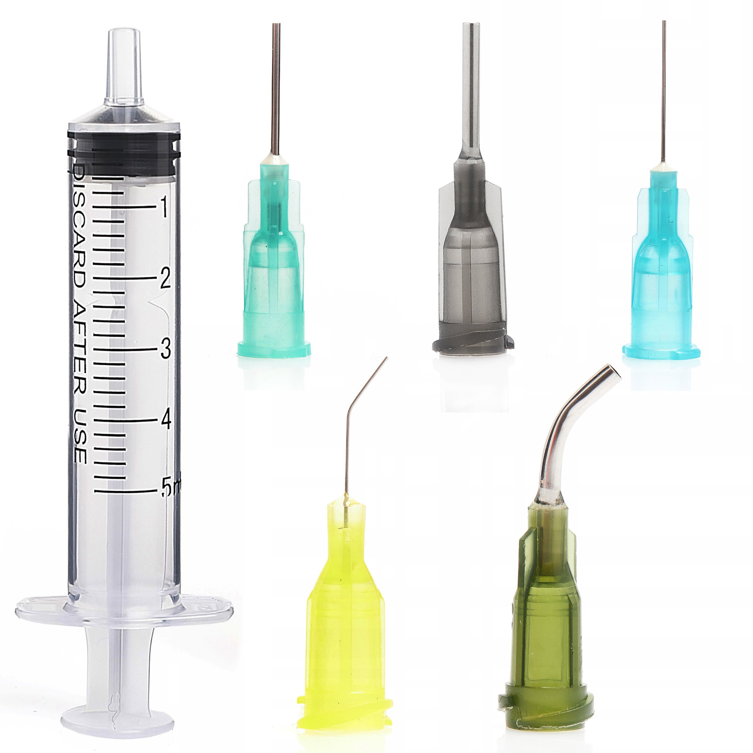 Strzykawka 5ml Dozownik + 5x Igła - Flux Smar Olej Topnik do Lutowania