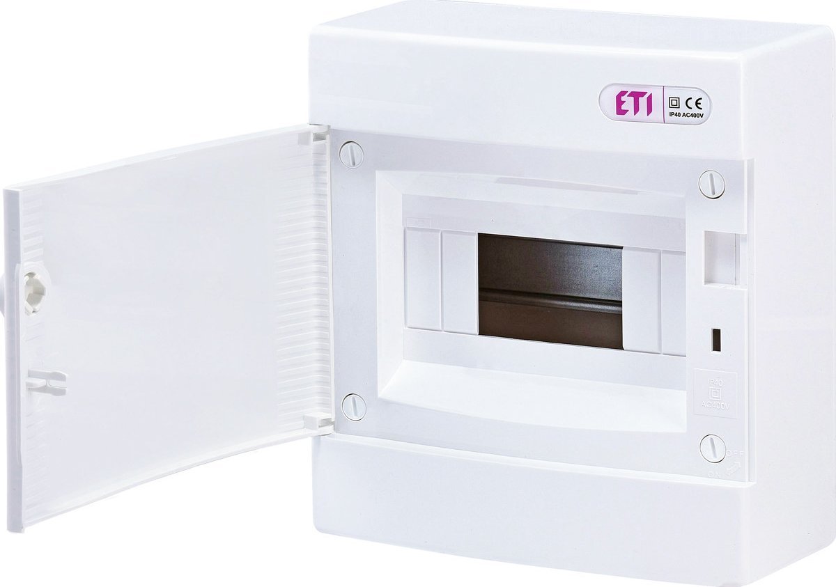 ETI Obudowa natynkowa 8 modułów drzwi białe ECT8PO