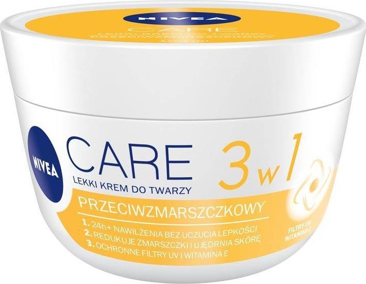 Nivea Care 3w1 przeciwzmarszczkowy lekki krem do twarzy 100ml