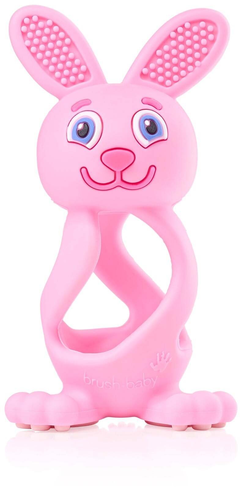KIK BRUSH BABY Bobbie Bunny Teether zabawka-gryzak dla niemowląt Rose Pink