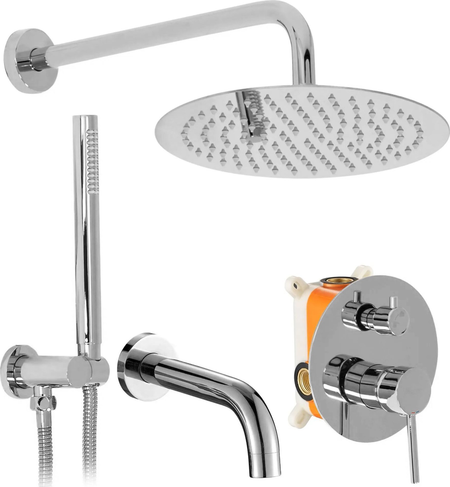 Rea Zestaw wannowo-prysznicowy podtynkowy Rea Lungo Chrom + BOX