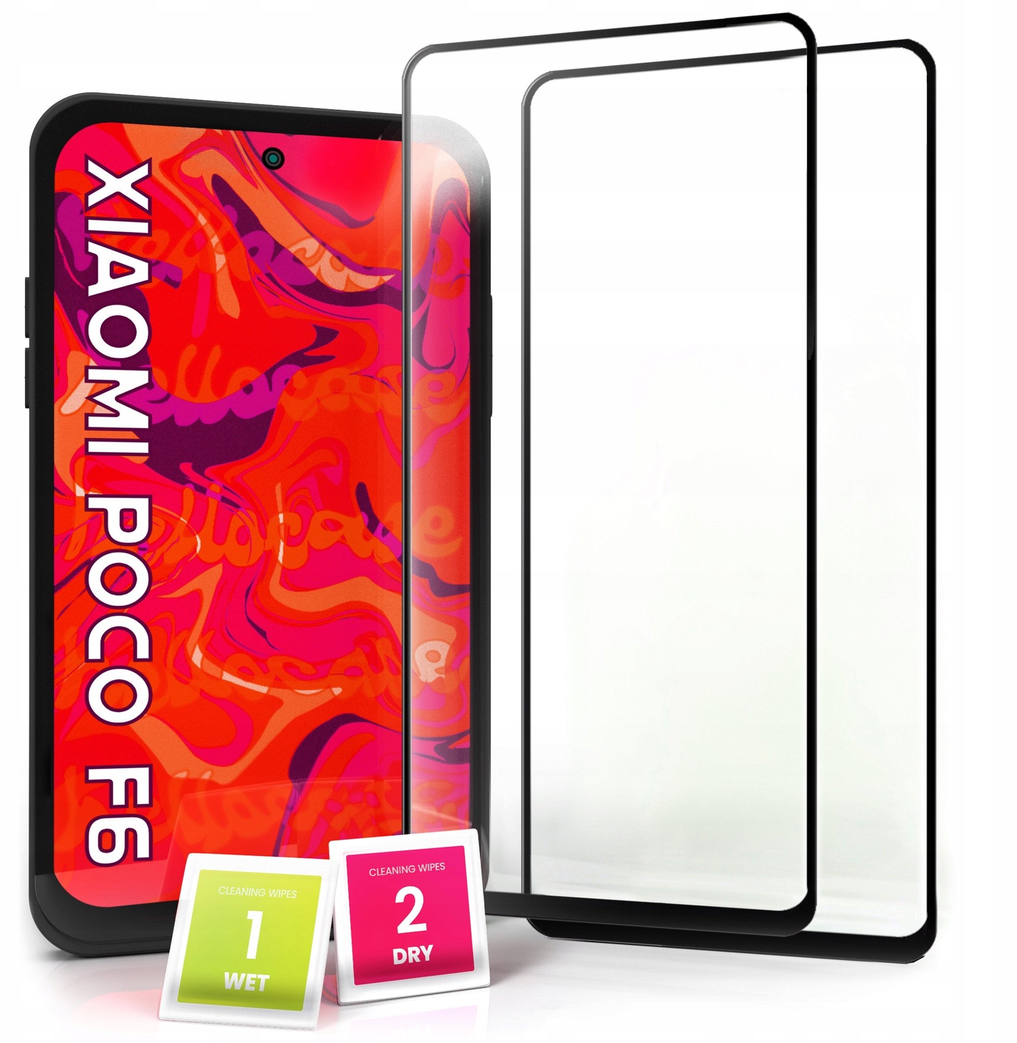 2-PAK Szkło Hartowane do Xiaomi Poco F6 Ochronne Pełne Na cały ekran 5D 9H