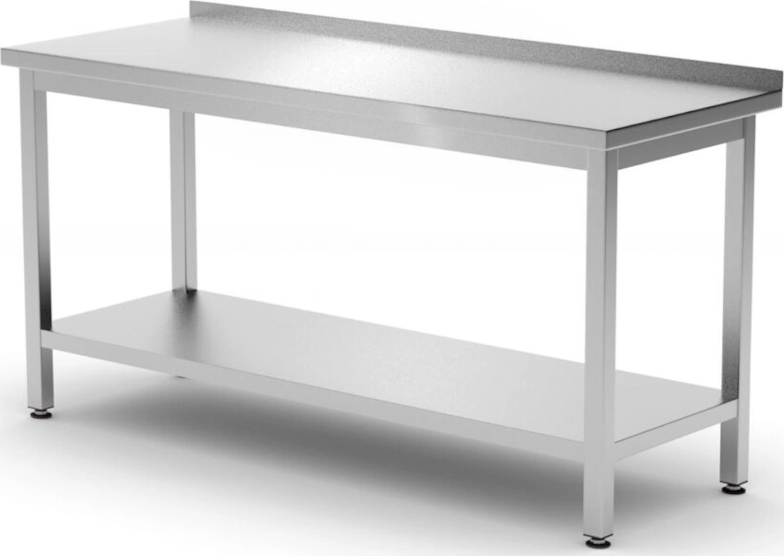 Hendi Stół blat roboczy przyścienny z rantem półką Budget Line STAL 1200 x 600 x 850 mm - Hendi 817285 Stół blat roboczy przyścienny z rantem półką Bu