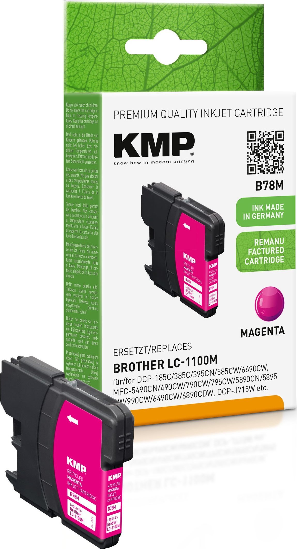 KMP Printtechnik AG KMP kartridż Brother LC-1100M 325 S. magenta remanufactured