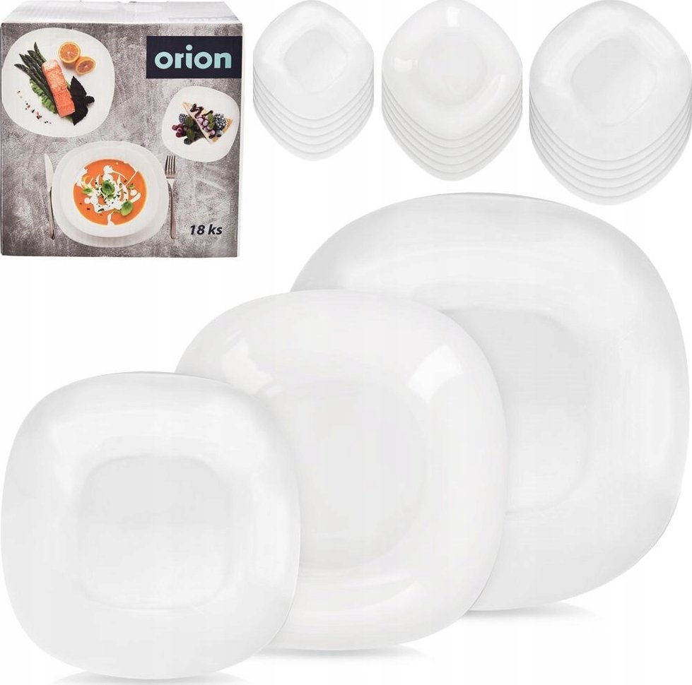 Orion Zestaw serwis obiadowy szklany LUNA 18 el.