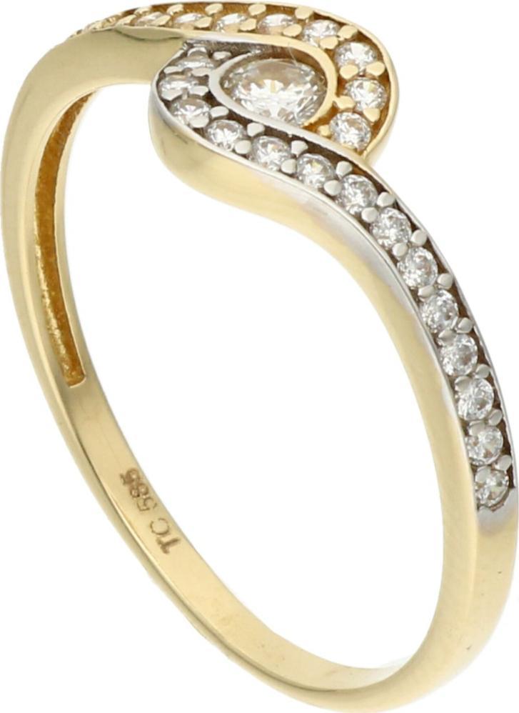 Rosanto Ciekawy złoty pierścionek z cyrkoniami roz. 18 585 14k