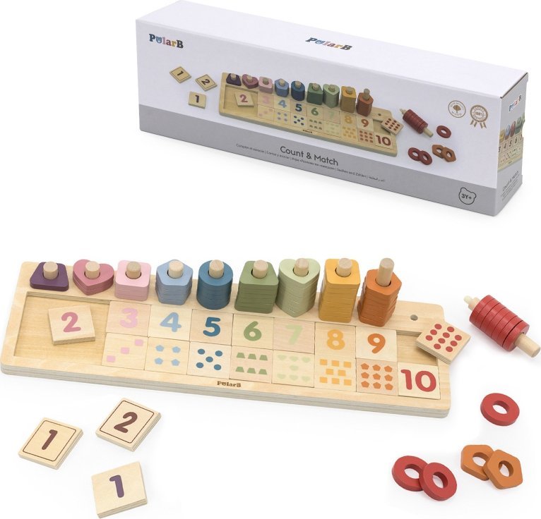 Viga Toys Drewniane Liczydło Sorter Nauka Liczb Montessori