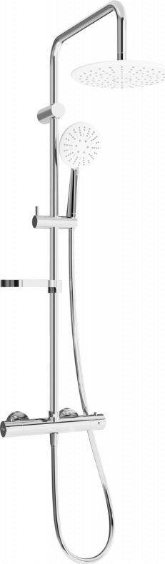 Zestaw prysznicowy Mexen Mexen KX67 zestaw prysznicowy natynkowy z deszczownicą i baterią termostatyczną, chrom/biały - 771506791-00