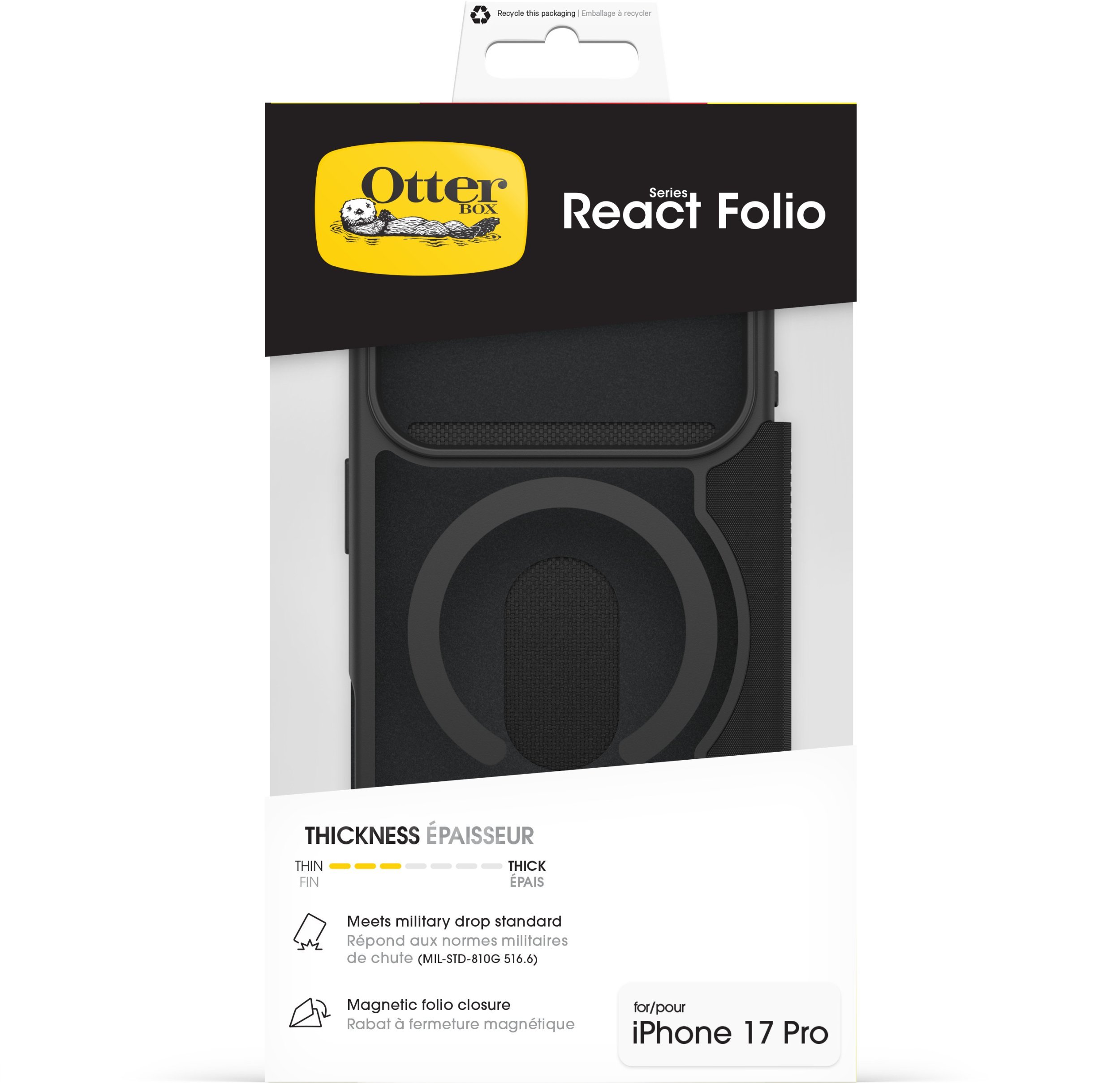 OtterBox React Folio MagSafe THEMAN clear/black