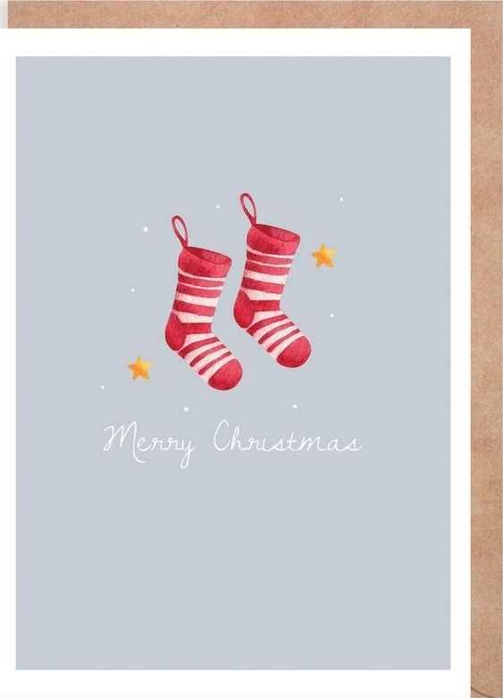 Cardie Kartka Boże Narodzenie Skarpetki, eko K126