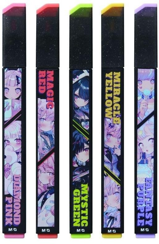 Zakreślacze Manga Pink Fantasy 5 kolorów M&G