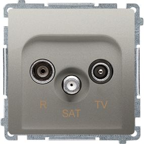 Kontakt-Simon Gniazdo antenowe Simon Basic R-TV-SAT końcowe satynowy (BMZAR-SAT1.3/1.01/29)