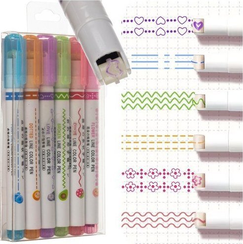 Długopis do szlaczków - zestaw 6 szt. Maaleo 24861