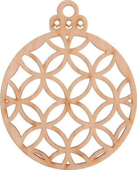 Bombka drewniana ażurowa 3szt naturalna