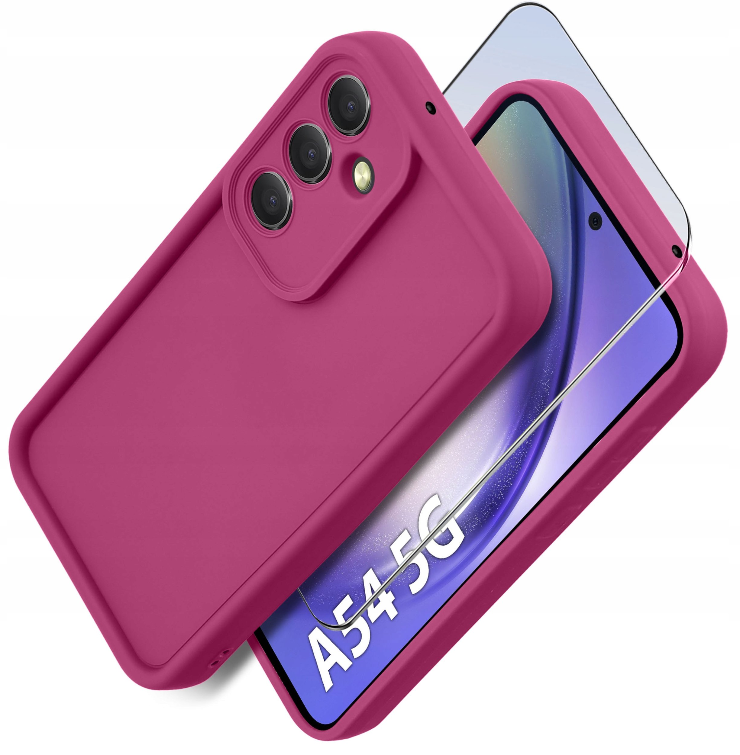 Etui do Samsung A54 5G | silikonowe MATOWE + Szkło ochronne na ekran 9H