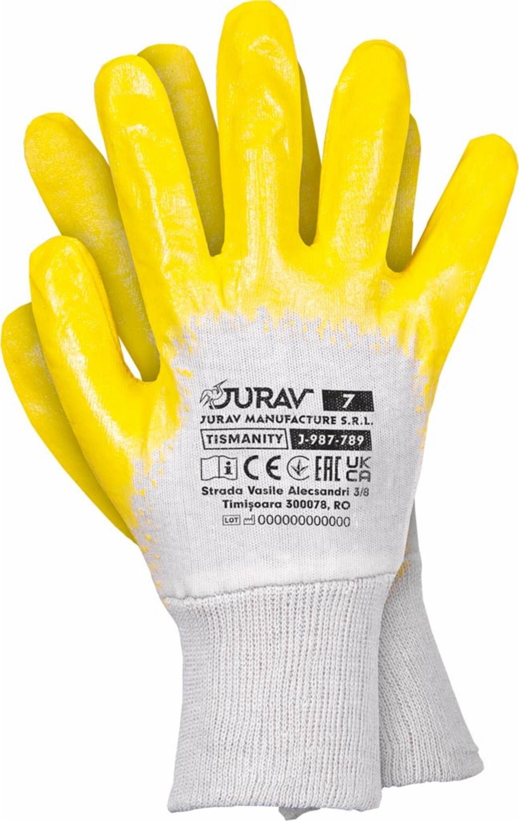 Reis J-TISMANITY - Rękawice ochronne powlekane nitrylem, zakończone dzianinowym ściągaczem 10