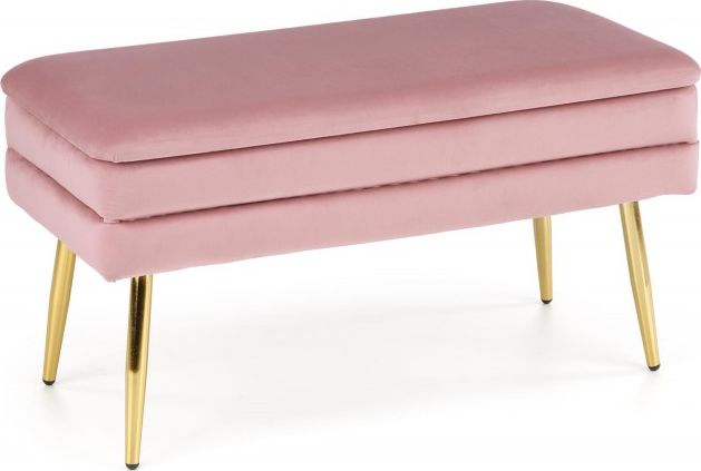 Halmar WNĘTRZARSKIE VELVA ławka różowy/złoty (1p=1szt)