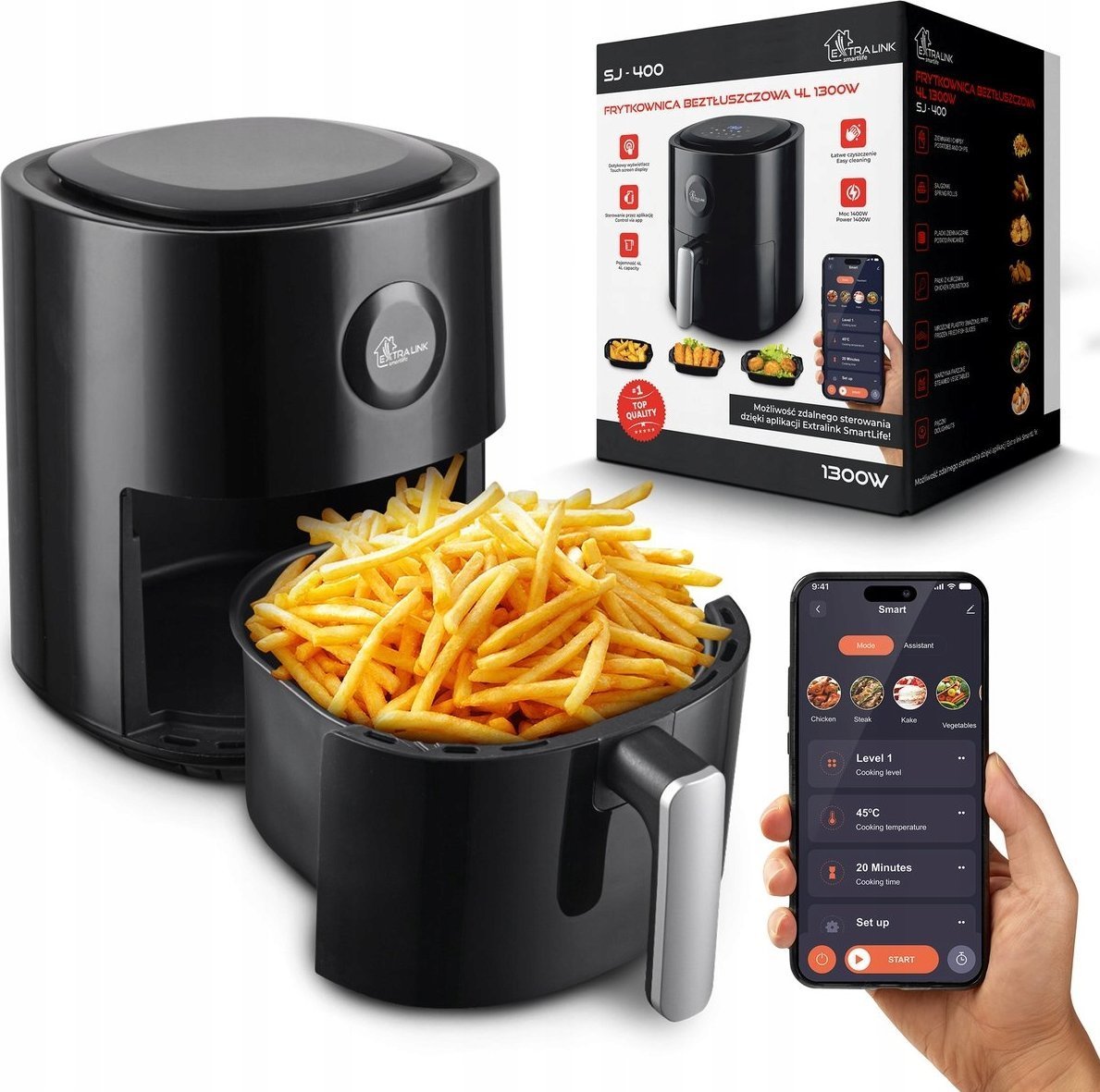 Frytkownica beztłuszczowa ExtraLink Smart Life Air Fryer SJ-400