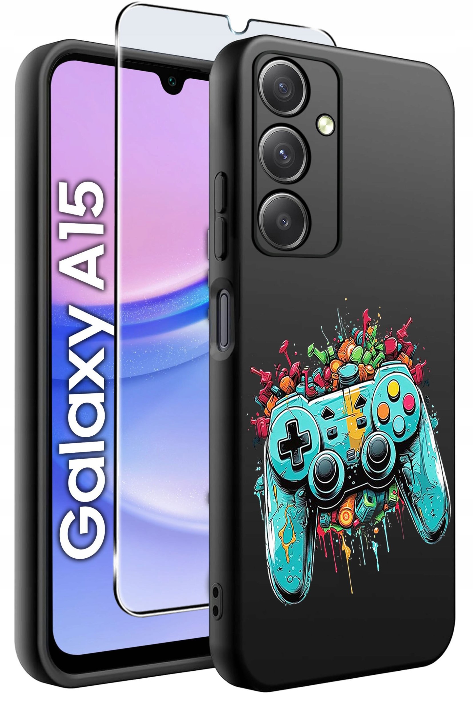 ETUI do Samsung A15 4G | 15 5G WZORY | SILIKONOWE MATT CASE + SZKŁO 9H