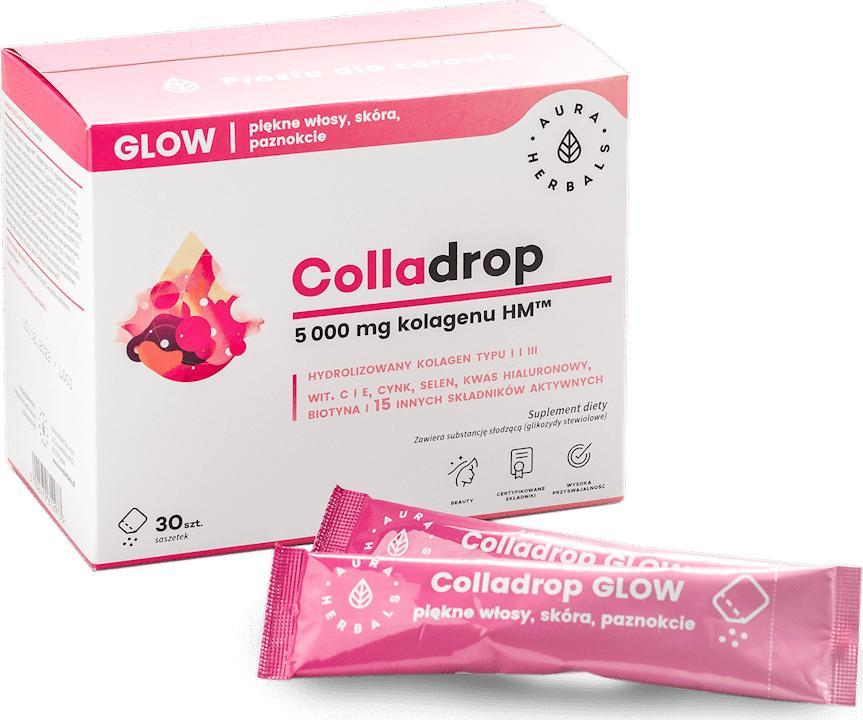 Aura Herbals Colladrop Glow kolagen morski 5000 mg saszetki 30 sztuk Aura Herbals