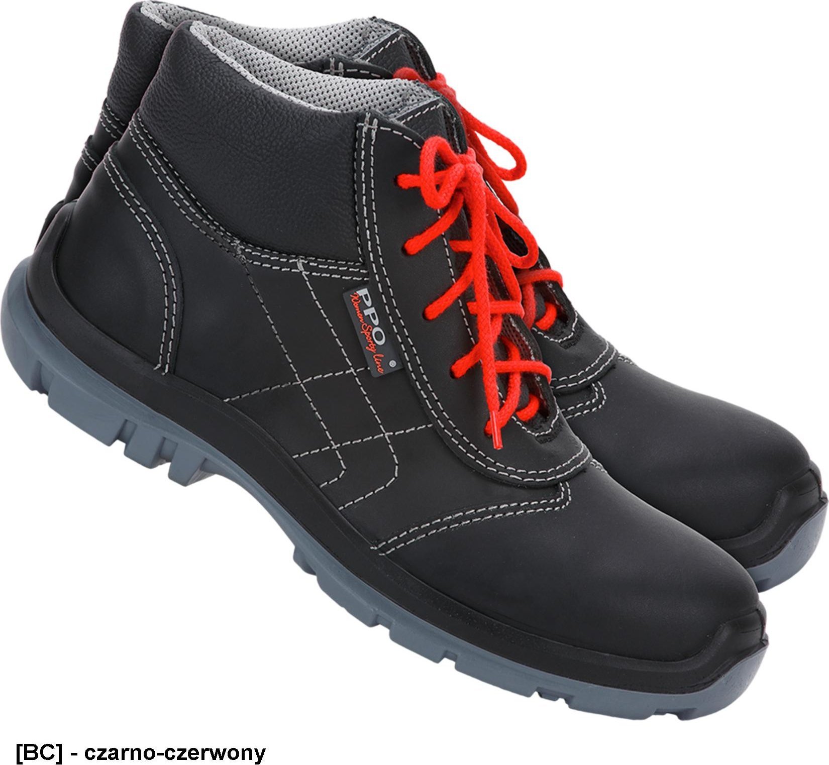 PPO BPPOT556 S3 - damski skórzany bezpieczny trzewik, podnosek kompozyt, niemetalowa wkładką antyprzebiciowa 40