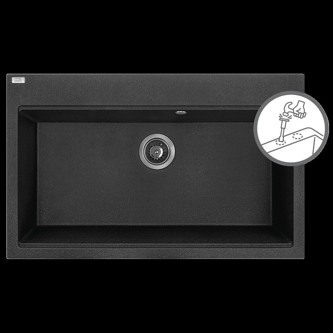 Zlewozmywak Laveo LAVEO Tau Czarny SBT_7108 Czarny - zlewozmywak 1-komorowy