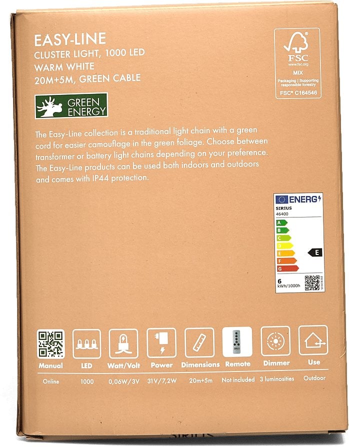 Sirius Easy-Line Cluster 1000 LED, 20m