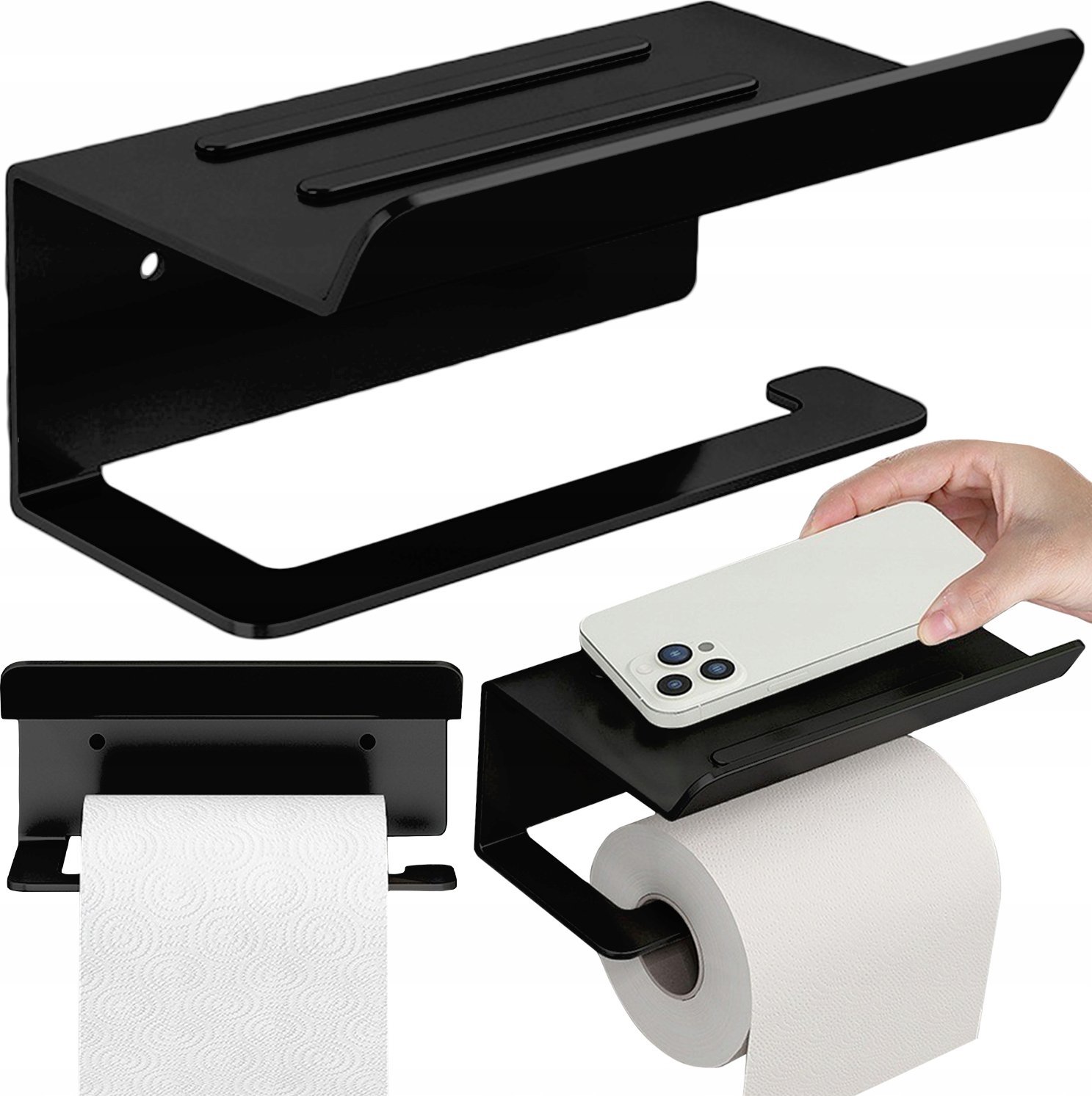 UCHWYT NA PAPIER TOALETOWY Z PÓŁKĄ NA TELEFON TOI-PAP3