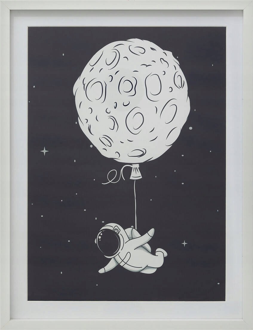 Atmosphera Plakat do pokoju dziecięcego SPACE, w białej ramie, 30 x 40 cm