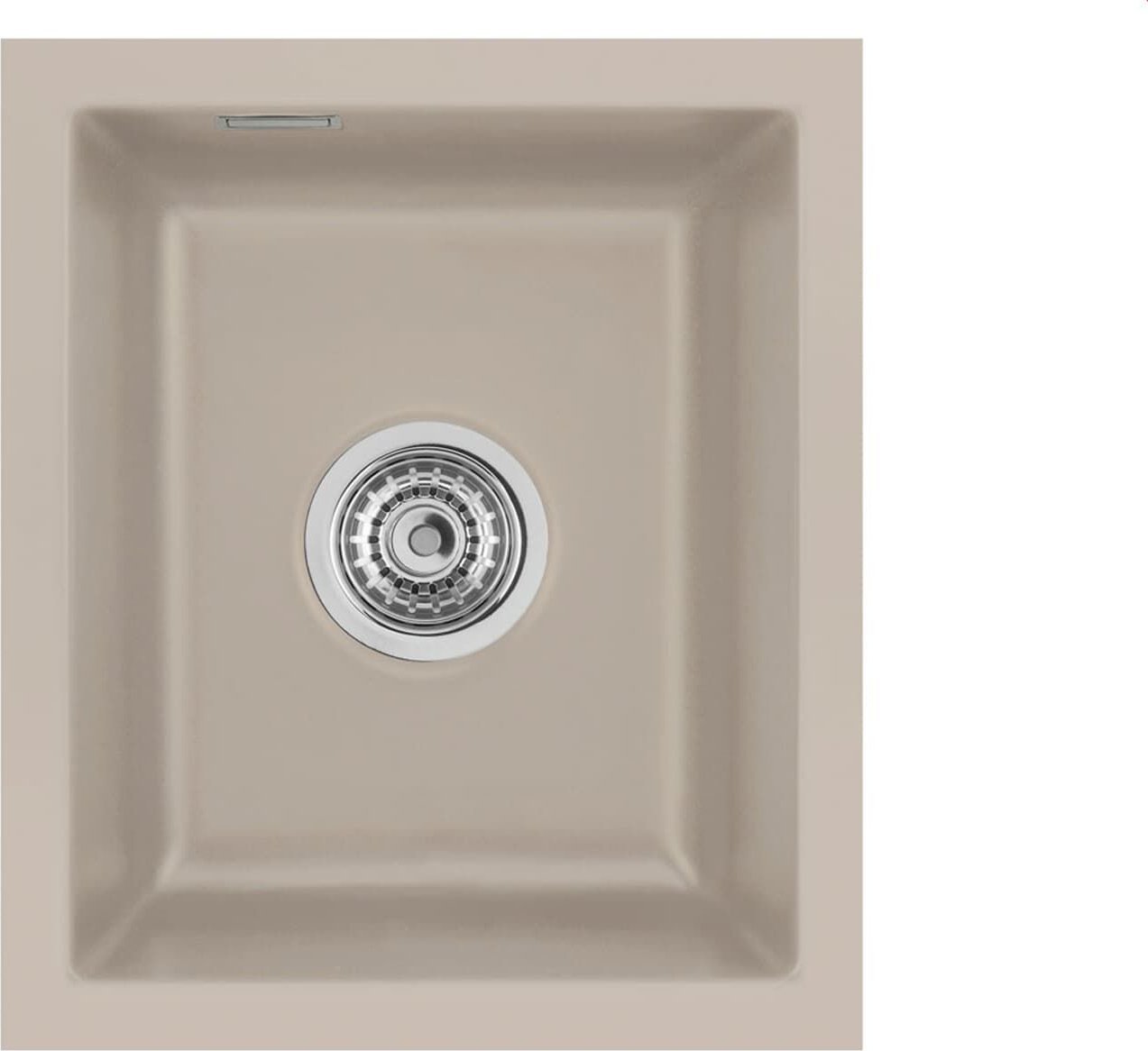 Zlewozmywak SYSTEMCERAM Systemceram Mera 32 U Fango, zlewozmywak ceramiczny, korek manualny