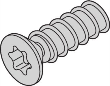 SCHROFF SCHROFF Wkręt z łbem stożkowym, Torx 2,5x7,7 mm, samogwintujący, St ocynkowana