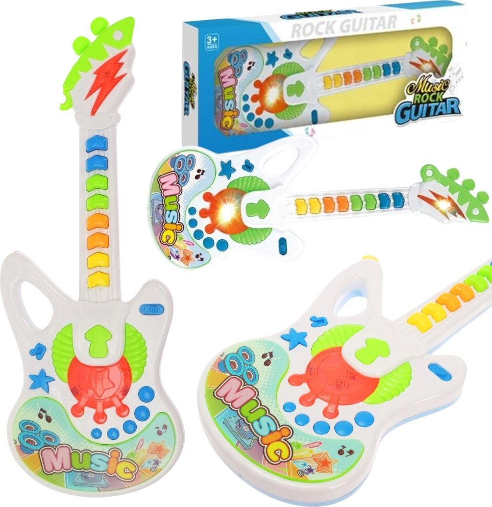 GITARA INTERAKTYWNA DLA DZIECI EFEKTY ŚWIETLNE INSTRUMENT MUZYCZYNY
