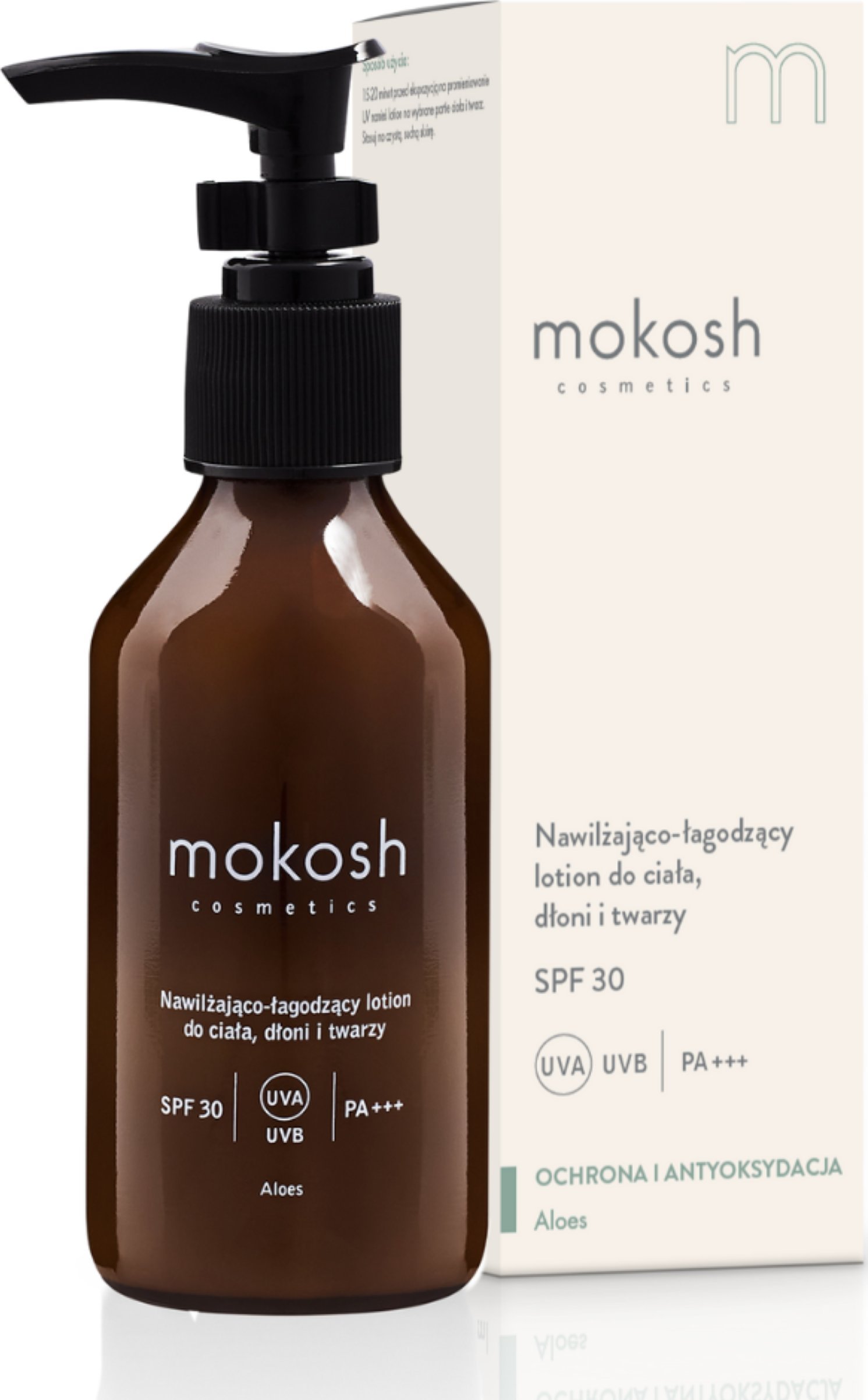 Mokosh Nawilżająco-łagodzący lotion do ciała, dłoni i twarzy - SPF 30 UVA | UVB | PA+++ - 100 ml - Mokosh