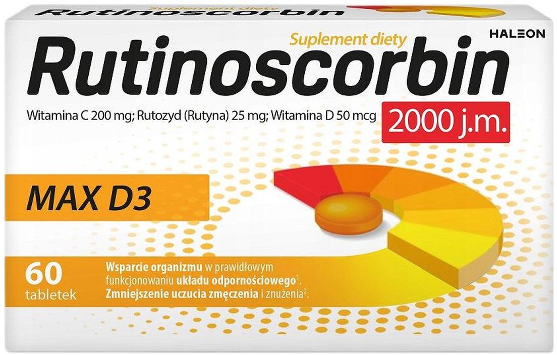 Rutinoscorbin Rutinoscorbin Max D3 2000 j.m. Tabletki 22 g 360mg